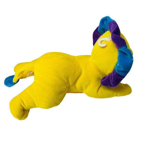 I Rattle Yellow Lion Plush Blue Purple Mane Rattle Lion Stuffed Toy - Picture 3 of 10